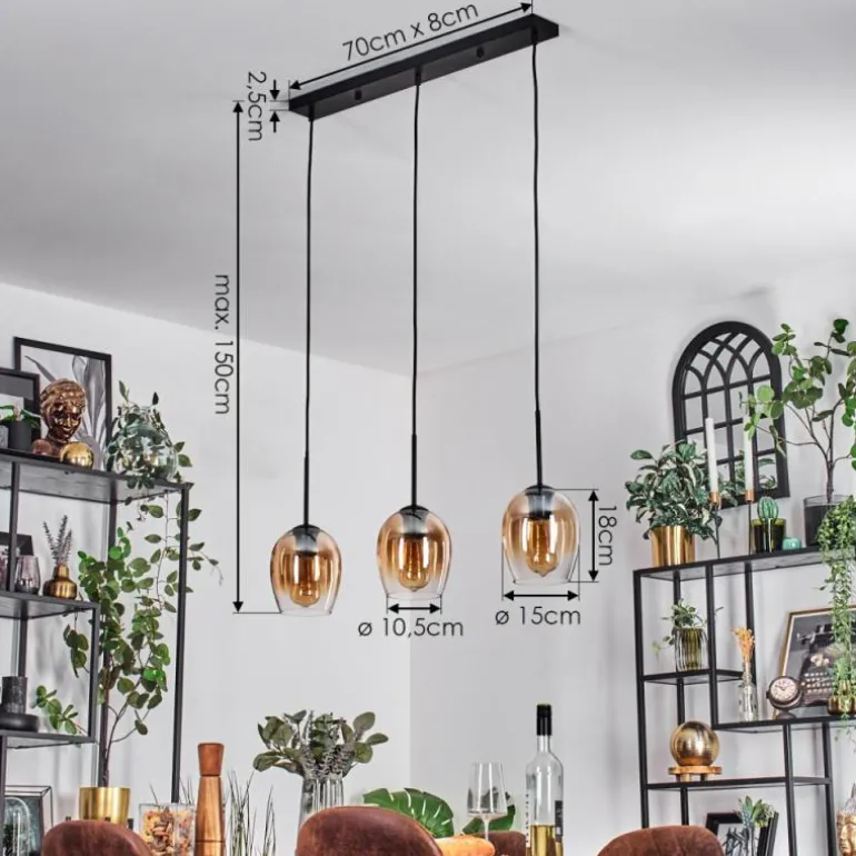 Vevino Suspension Noir, 3 lumières