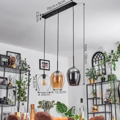 Vevino Suspension Noir, 3 lumières