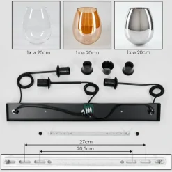 Vevino Suspension Noir, 3 lumières