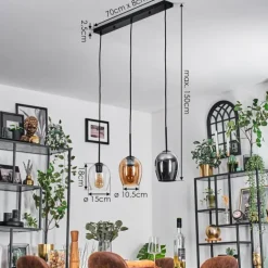 Vevino Suspension Noir, 3 lumières