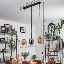 Vevino Suspension Noir, 3 lumières