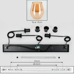 Vevino Suspension Noir, 3 lumières