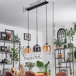 Vevino Suspension Noir, 3 lumières