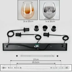 Vevino Suspension Noir, 3 lumières