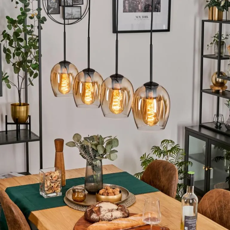 Vevino Suspension Noir, 4 lumières