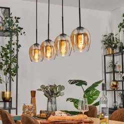 Vevino Suspension Noir, 4 lumières