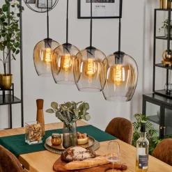 Vevino Suspension Noir, 4 lumières