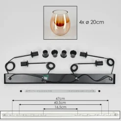 Vevino Suspension Noir, 4 lumières