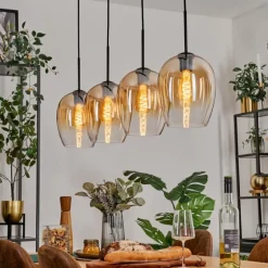 Vevino Suspension Noir, 4 lumières