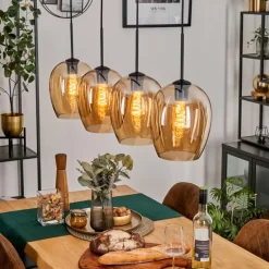 Vevino Suspension Noir, 4 lumières