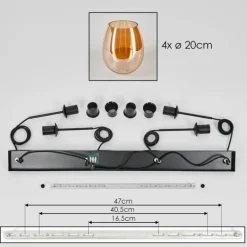 Vevino Suspension Noir, 4 lumières