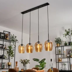 Vevino Suspension Noir, 4 lumières