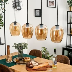 Vevino Suspension Noir, 4 lumières