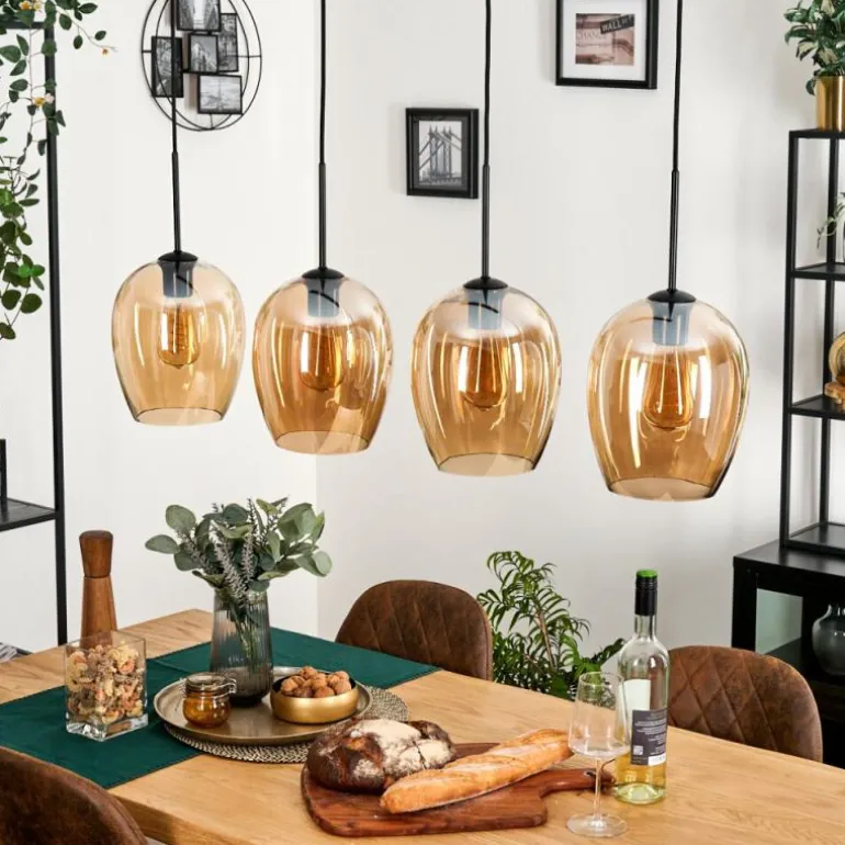 Vevino Suspension Noir, 4 lumières