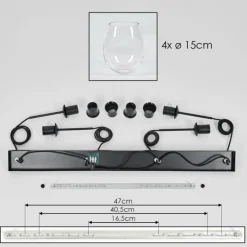 Vevino Suspension Noir, 4 lumières