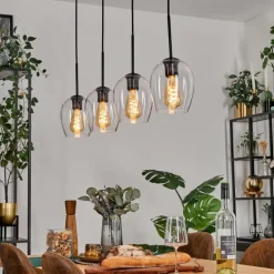 Vevino Suspension Noir, 4 lumières