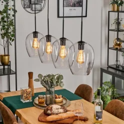 Vevino Suspension Noir, 4 lumières