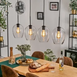 Vevino Suspension Noir, 4 lumières