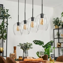 Vevino Suspension Noir, 4 lumières