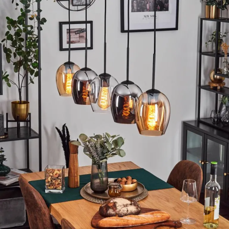 Vevino Suspension Noir, 5 lumières