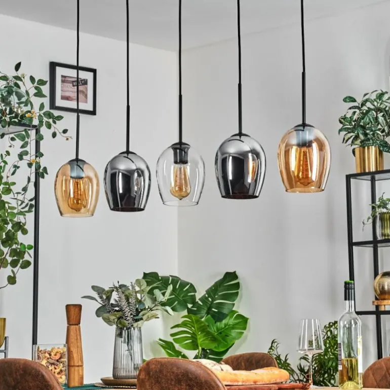 Vevino Suspension Noir, 5 lumières