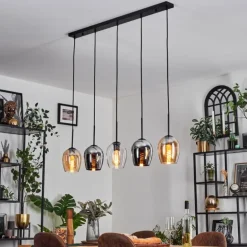 Vevino Suspension Noir, 5 lumières