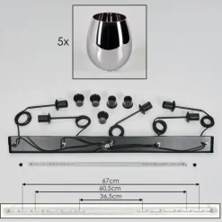 Vevino Suspension Noir, 5 lumières