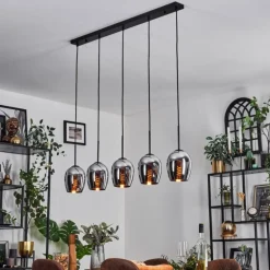 Vevino Suspension Noir, 5 lumières