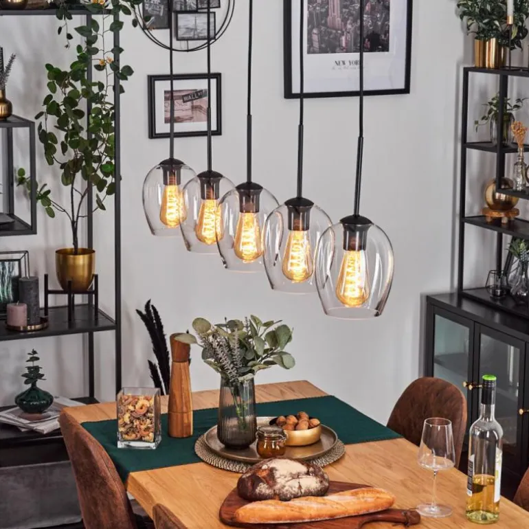 Vevino Suspension Noir, 5 lumières