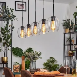 Vevino Suspension Noir, 5 lumières