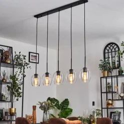 Vevino Suspension Noir, 5 lumières