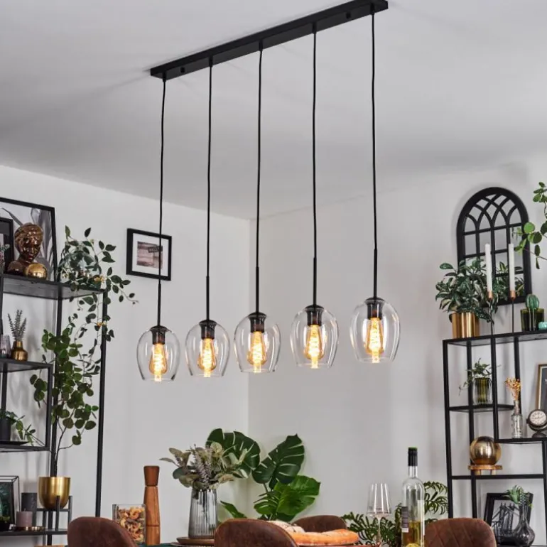 Vevino Suspension Noir, 5 lumières