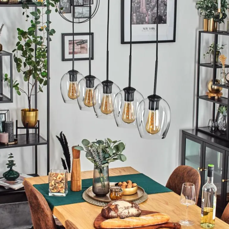 Vevino Suspension Noir, 5 lumières