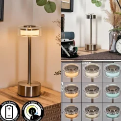 Viada Lampe de bureau, Lampe à poser LED Chrome, Nickel mat, 1 lumière