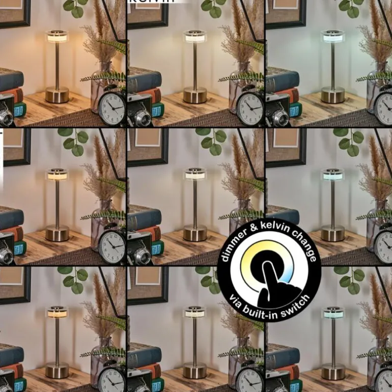 Viada Lampe de bureau, Lampe à poser LED Chrome, Nickel mat, 1 lumière