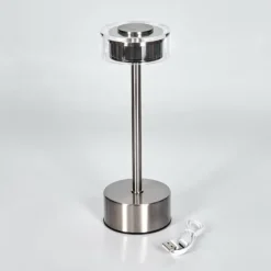 Viada Lampe de bureau, Lampe à poser LED Chrome, Nickel mat, 1 lumière