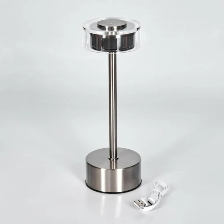 Viada Lampe de bureau, Lampe à poser LED Chrome, Nickel mat, 1 lumière