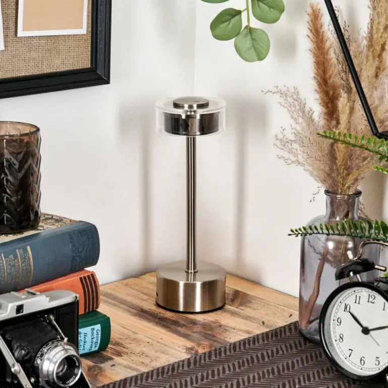 Viada Lampe de bureau, Lampe à poser LED Chrome, Nickel mat, 1 lumière