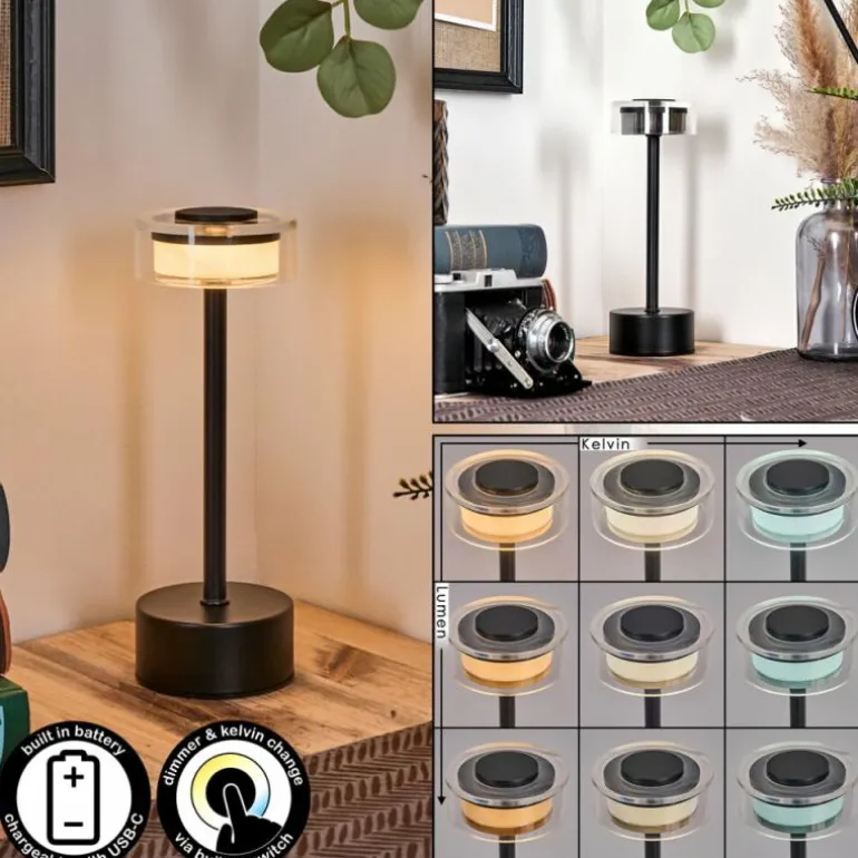 Viada Lampe de bureau, Lampe à poser LED Noir, 1 lumière