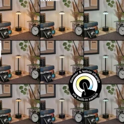 Viada Lampe de bureau, Lampe à poser LED Noir, 1 lumière