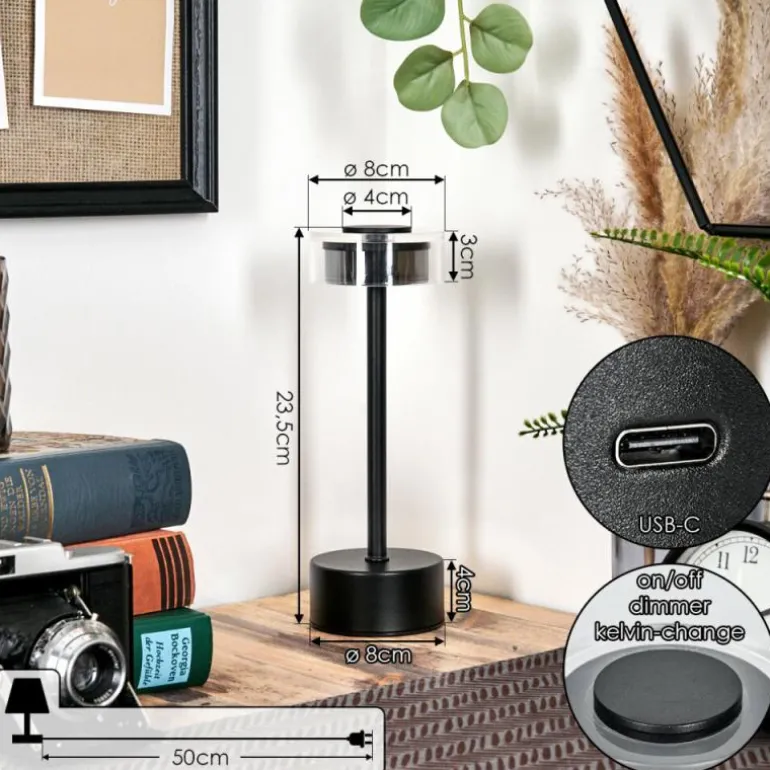 Viada Lampe de bureau, Lampe à poser LED Noir, 1 lumière