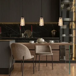 Vidrio Suspension Luminaires Steinhauer Noir, 1 lumière