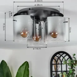 Vireda Plafonnier Anthracite, 3 lumières