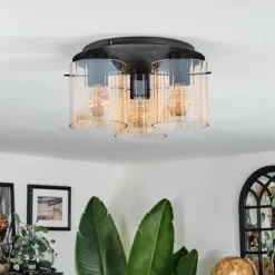 Vireda Plafonnier Noir, 3 lumières
