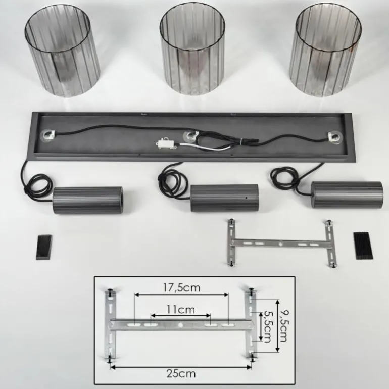 Vireda Suspension, Suspension Anthracite, 3 lumières