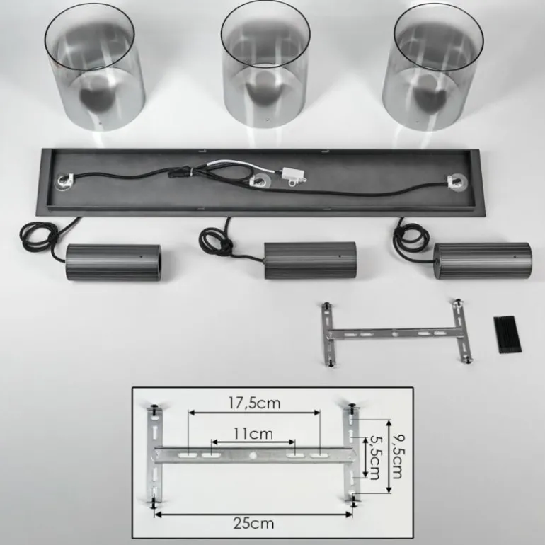 Vireda Suspension, Suspension Anthracite, 3 lumières