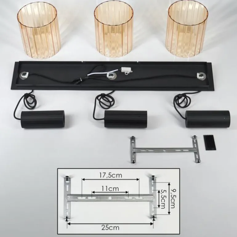 Vireda Suspension, Suspension Anthracite, 3 lumières