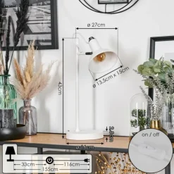 Vouzy Lampe à poser Blanc, 1 lumière