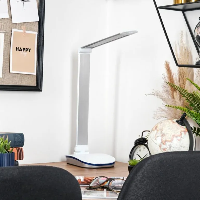 Vringelby Lampe de bureau, Lampe à poser, Liseuse LED Argenté, Blanc, 1 lumière