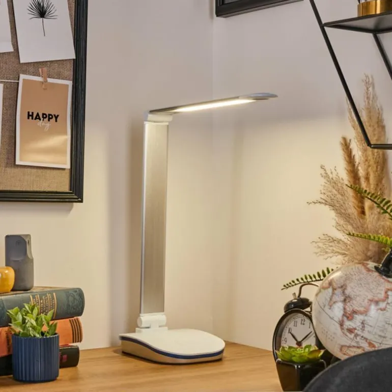 Vringelby Lampe de bureau, Lampe à poser, Liseuse LED Argenté, Blanc, 1 lumière